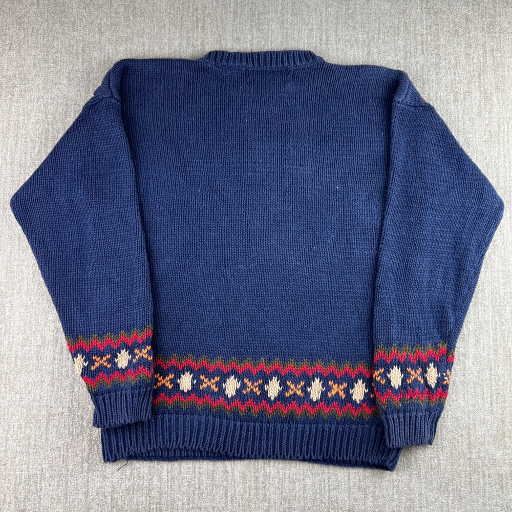 Portraits Northern Isles Sweater Womens M Navy Blue Hand Knit Cottagecore 90s - Picture 5 of 5
